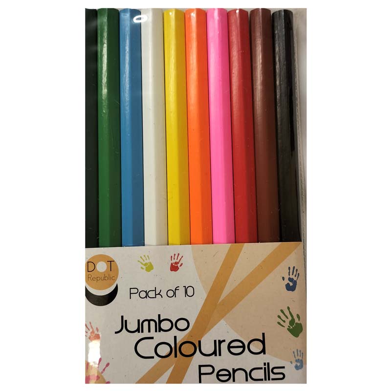 JUMBO COLOURING PENCIL PK10 - Your Door